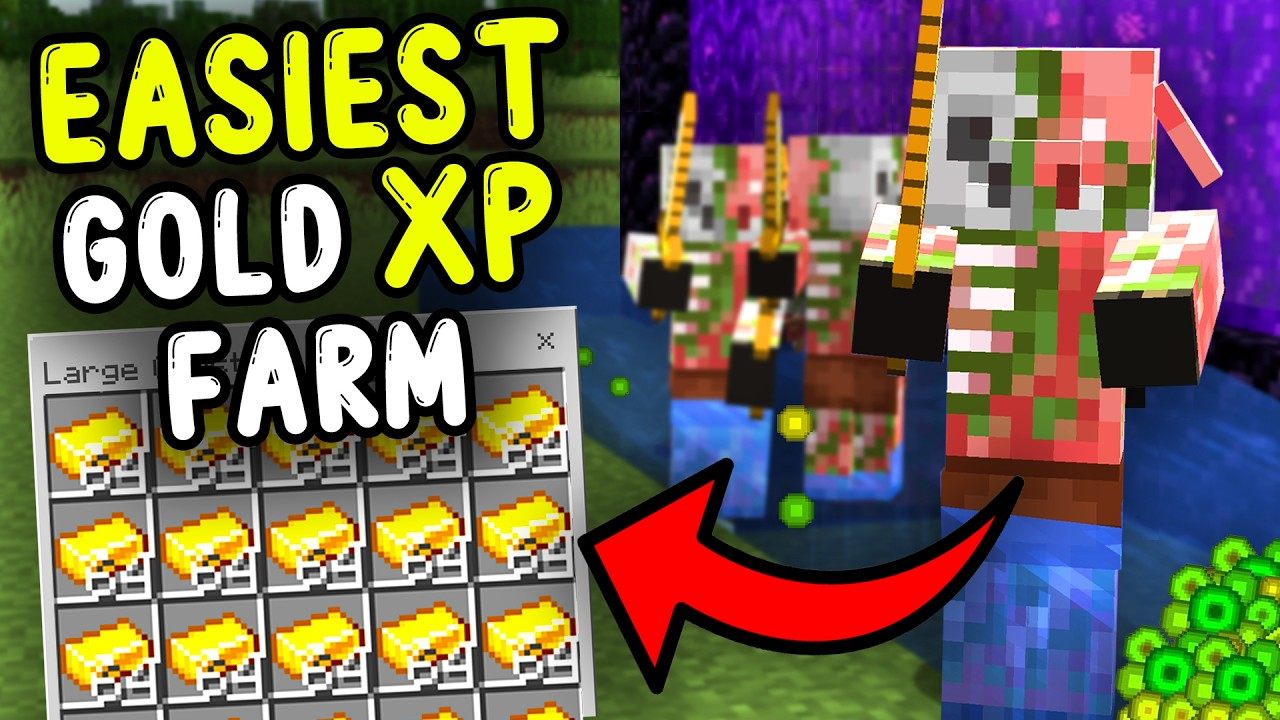 EASIEST Gold XP Farm (Bedrock 26.1 / 1.21+) by BlazedMC